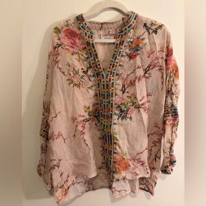 Johnny Was Workshop Paris Blouse Size Large